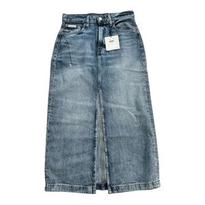 Calvin Klein Collection Blue Denim Maxi Skirt
